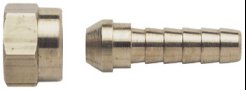 Brass 2 piece swivel hose nipples stems Hose barbs Female threaded for swivel and rotating action. Also coned seat helps to fit on 60* degree male adaptors / adapters.